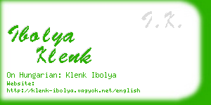 ibolya klenk business card